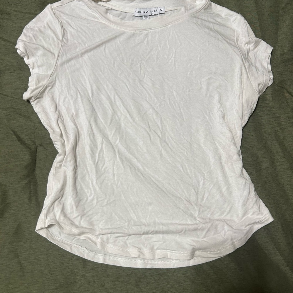 Baby Tee White (Sincerely Jules Light Cream Short Sleeve Crewneck)